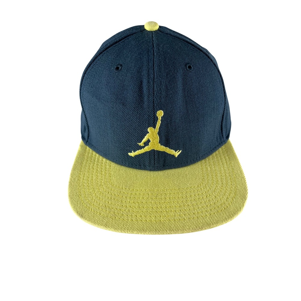 Air Jordan Drake Snapback Hat Navy Blue Lime Yellow Jumpman 513405-425 One Size